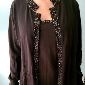 Linda Allard for Ellen Tracy  3 piece beaded suit